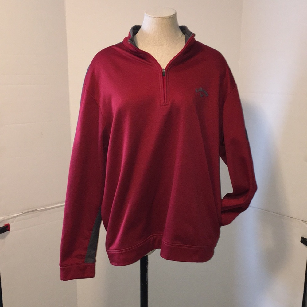 CALLAWAY MIDWEIGHT GOLF PULLOVER 1/4 ZIP WITH POCKETS SIZE LARGE